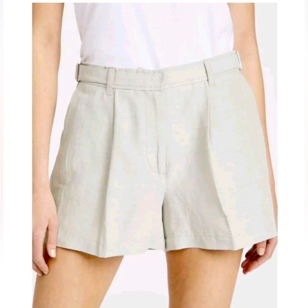 NWT ATM Tomas Melillo 4 linen blend twill short Frost